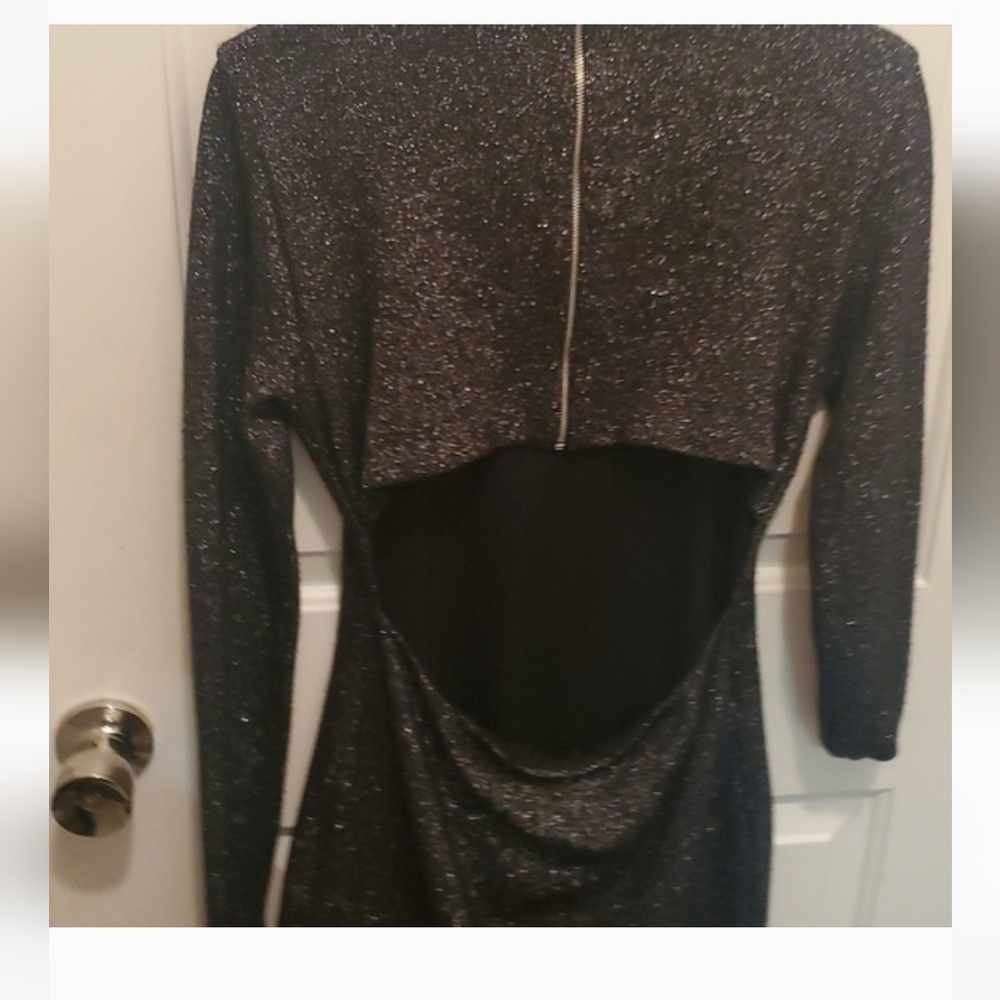 Zara Black Sparkle Backless Dress